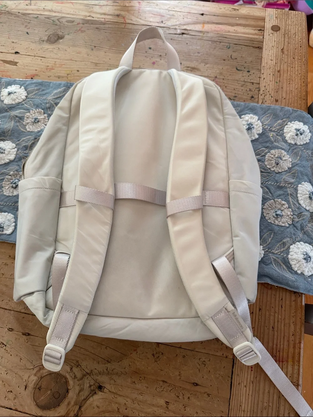 lululemon athletica Cream Backpack with Front Zip Pocket